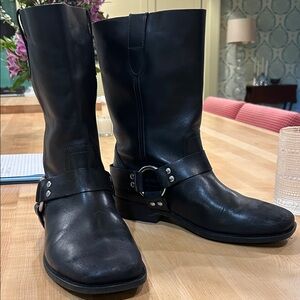 Coach Black Leather Winter Boots